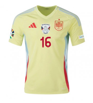 Spanien Rodri Hernandez #16 Udebanetrøje EM 2024 Kortærmet